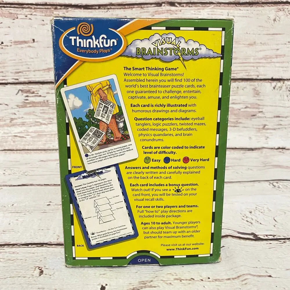 THINKFUN Visual Brainstorms The Smart Thinking Game 100 Puzzle Cards